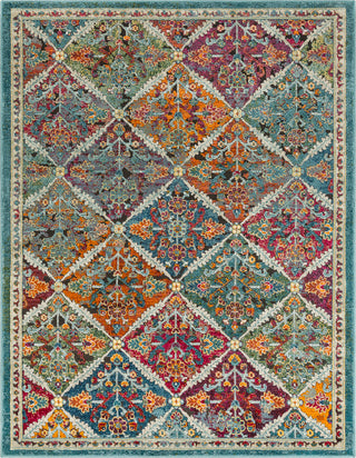 Surya Herati HER-2304 Bright Orange Rust Pink Eggplant Dark Green Butter Aqua Blue Red White Light Gray Black Area Rug Mirror main image