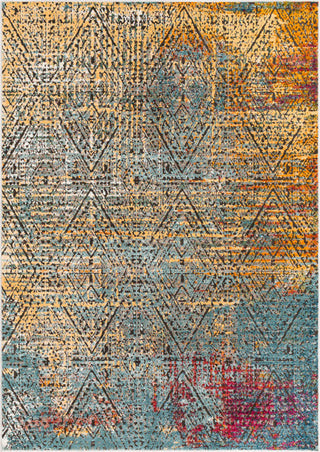 Surya Herati HER-2306 Aqua Butter Bright Blue Dark Green Orange Rust Pink Red Eggplant White Light Gray Black Area Rug Mirror main image