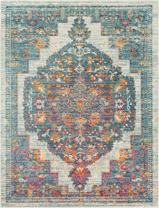 Surya Herati HER-2307 Bright Pink Dark Red Eggplant Aqua Blue Orange Black Green Butter White Light Gray Area Rug Mirror main image