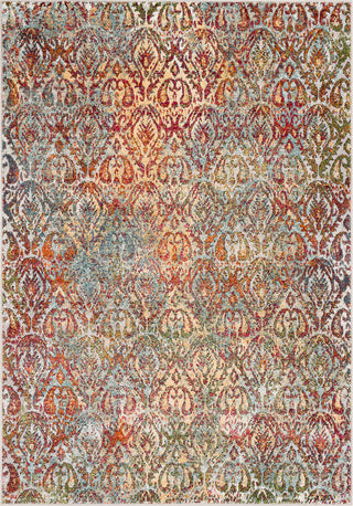 Surya Herati HER-2311 Bright Pink Dark Red Eggplant Orange Rust Butter Green Aqua Blue White Light Gray Black Area Rug Mirror main image