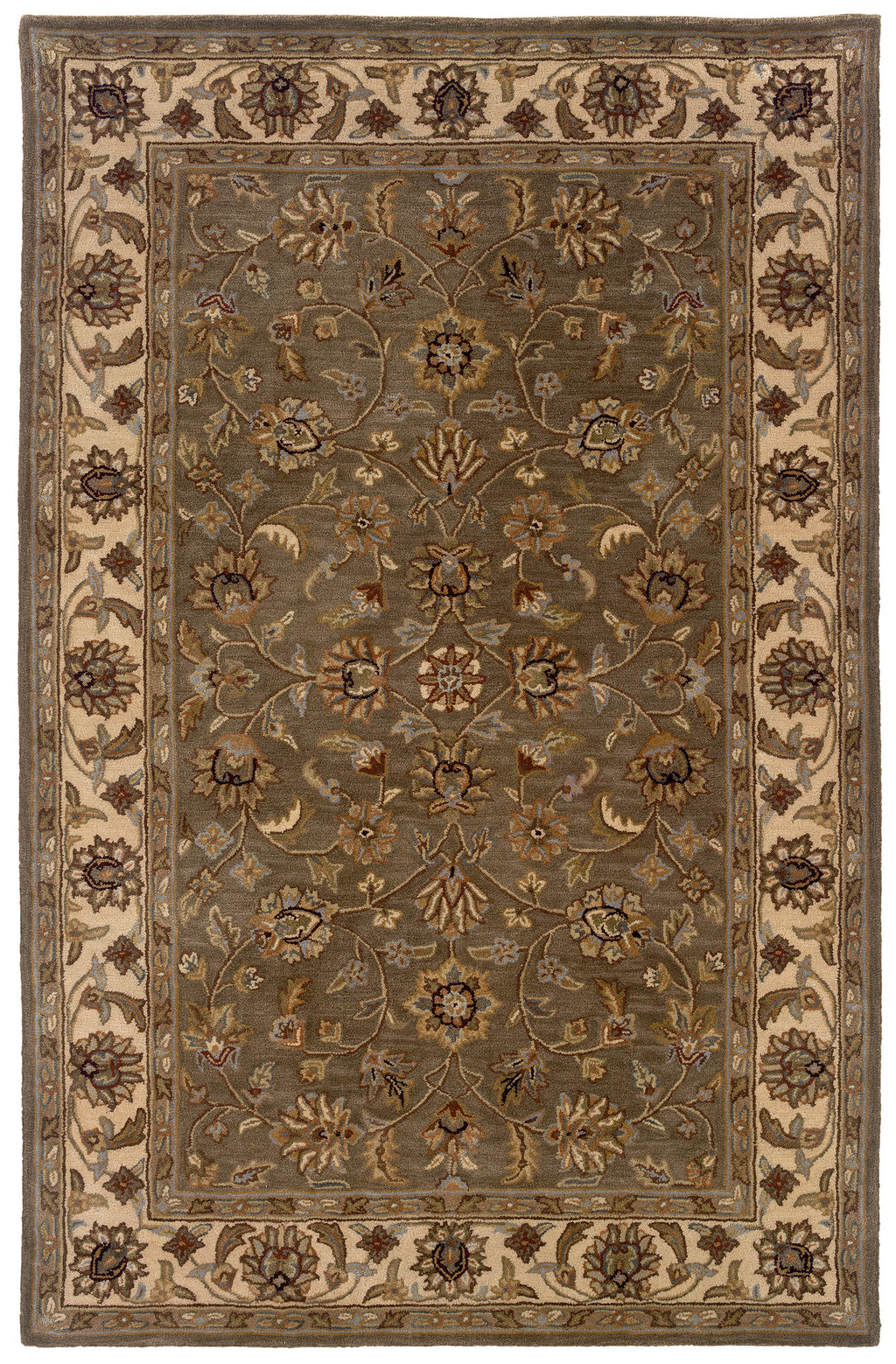 LR Resources Heritage 10108 Green/Ivory Hand Tufted Area Rug 3'6'' X 5'6''