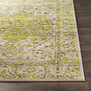 Surya Himalayan HIM-2303 Bright Yellow Grass Green Lavender Medium Gray Black White Area Rug Mirror Detail Image