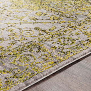 Surya Himalayan HIM-2303 Bright Yellow Grass Green Lavender Medium Gray Black White Area Rug Mirror Texture Image