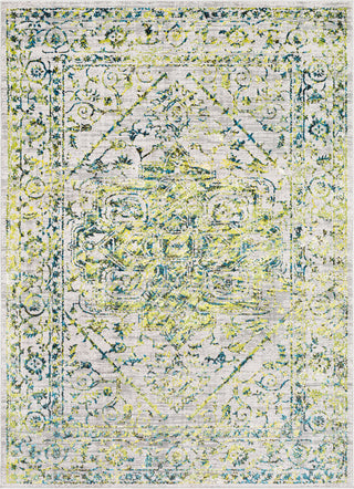 Surya Himalayan HIM-2307 Grass Green Bright Blue Saffron Lavender Medium Gray Black Area Rug Mirror main image