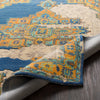 Surya Hannon Hill HNO-1001 Dark Blue Khaki Taupe Aqua Burnt Orange Mustard Charcoal Area Rug Pile Image