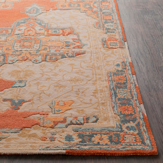 Surya Hannon Hill HNO-1003 Peach Light Gray Beige Camel Ice Blue Teal Sea Foam Area Rug Detail Image