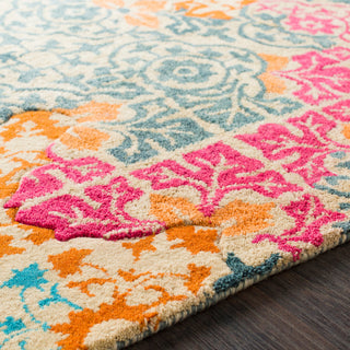 Surya Hannon Hill HNO-1004 Navy Wheat Bright Pink Burnt Orange Sky Blue Area Rug Texture Image