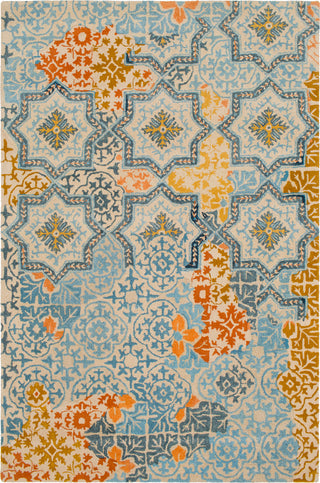 Surya Hannon Hill HNO-1005 Aqua Khaki Charcoal Burnt Orange Mustard Area Rug main image