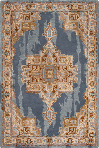 Surya Hannon Hill HNO-1010 Denim Teal Wheat Tan Dark Brown Area Rug main image