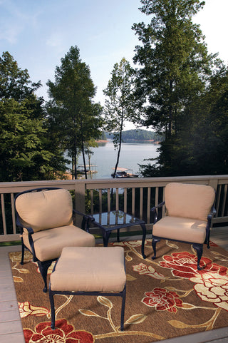 KAS Horizon 5703 Mocha Flora Area Rug Main Image Feature