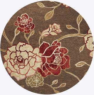 KAS Horizon 5703 Mocha Flora Machine Woven Area Rug 