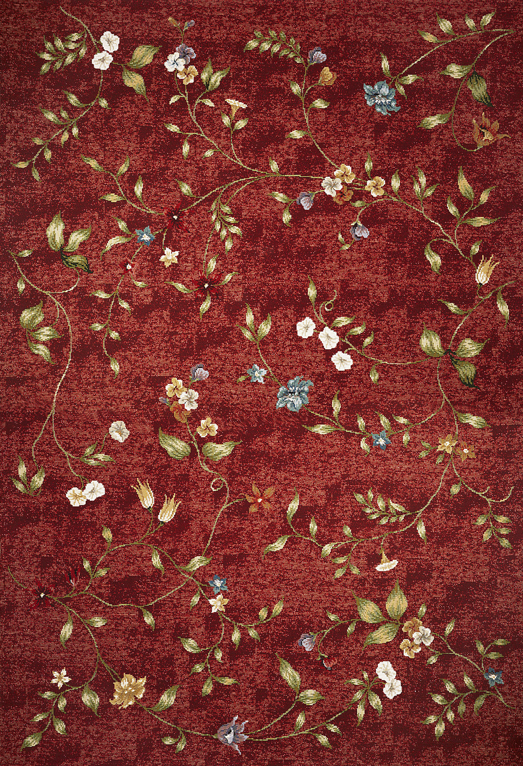 KAS Horizon 5717 Red Floral Machine Woven Area Rug