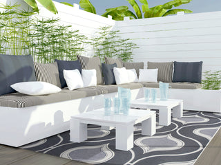 KAS Horizon 5728 Slate Groove Machine Woven Area Rug 