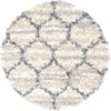 Unique Loom Hygge Shag T-HYGE1 Beige Area Rug Round Top-down Image