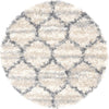 Unique Loom Hygge Shag T-HYGE1 Beige Area Rug Round Top-down Image