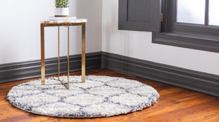 Unique Loom Hygge Shag T-HYGE1 Beige Area Rug Round Lifestyle Image