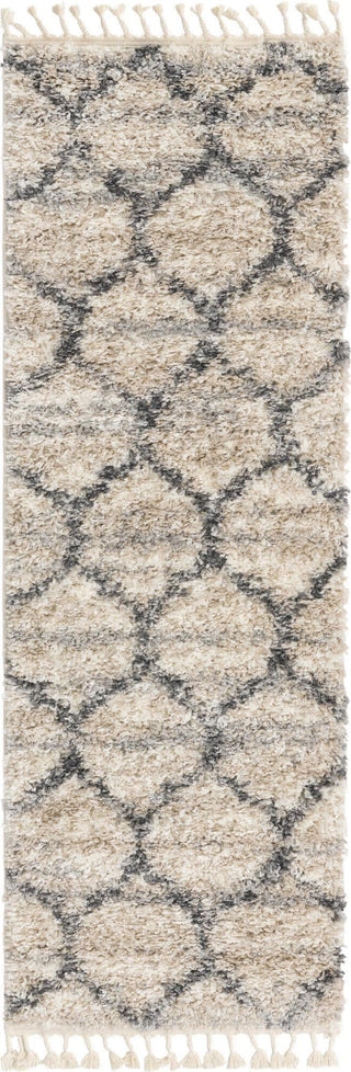 Unique Loom Hygge Shag T-HYGE1 Beige Area Rug Runner Top-down Image