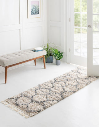 Unique Loom Hygge Shag T-HYGE1 Beige Area Rug Runner Lifestyle Image