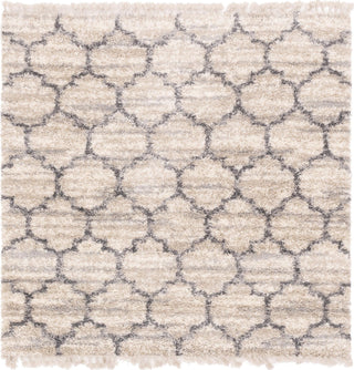 Unique Loom Hygge Shag T-HYGE1 Beige Area Rug Square Top-down Image