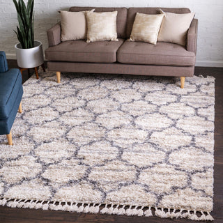 Unique Loom Hygge Shag T-HYGE1 Beige Area Rug Square Lifestyle Image