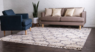 Unique Loom Hygge Shag T-HYGE1 Beige Area Rug Square Lifestyle Image