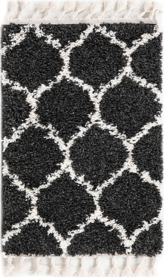 Unique Loom Hygge Shag T-HYGE1 Black and White Area Rug main image