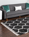 Unique Loom Hygge Shag T-HYGE1 Black and White Area Rug Rectangle Lifestyle Image