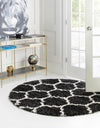 Unique Loom Hygge Shag T-HYGE1 Black and White Area Rug Round Lifestyle Image