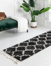 Unique Loom Hygge Shag T-HYGE1 Black and White Area Rug Runner Lifestyle Image