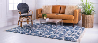 Unique Loom Hygge Shag T-HYGE1 Blue Area Rug Rectangle Lifestyle Image