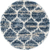 Unique Loom Hygge Shag T-HYGE1 Blue Area Rug Round Top-down Image