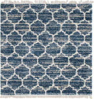 Unique Loom Hygge Shag T-HYGE1 Blue Area Rug Square Top-down Image