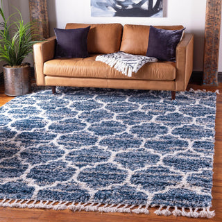 Unique Loom Hygge Shag T-HYGE1 Blue Area Rug Square Lifestyle Image