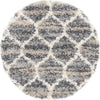 Unique Loom Hygge Shag T-HYGE1 Gray Area Rug Round Top-down Image
