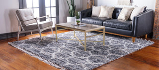 Unique Loom Hygge Shag T-HYGE1 Gray Area Rug Square Lifestyle Image