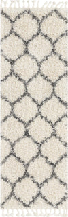 Unique Loom Hygge Shag T-HYGE1 Ivory Area Rug Runner Top-down Image