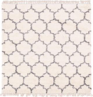 Unique Loom Hygge Shag T-HYGE1 Ivory Area Rug Square Top-down Image