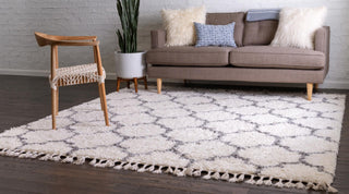 Unique Loom Hygge Shag T-HYGE1 Ivory Area Rug Square Lifestyle Image