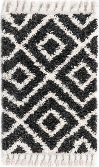 Unique Loom Hygge Shag T-HYGE2 Black and White Area Rug main image