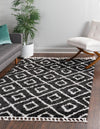Unique Loom Hygge Shag T-HYGE2 Black and White Area Rug Rectangle Lifestyle Image Feature