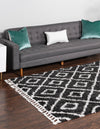 Unique Loom Hygge Shag T-HYGE2 Black and White Area Rug Rectangle Lifestyle Image