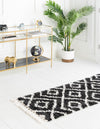 Unique Loom Hygge Shag T-HYGE2 Black and White Area Rug Runner Lifestyle Image
