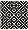 Unique Loom Hygge Shag T-HYGE2 Black and White Area Rug Square Top-down Image