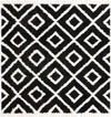 Unique Loom Hygge Shag T-HYGE2 Black and White Area Rug Square Top-down Image
