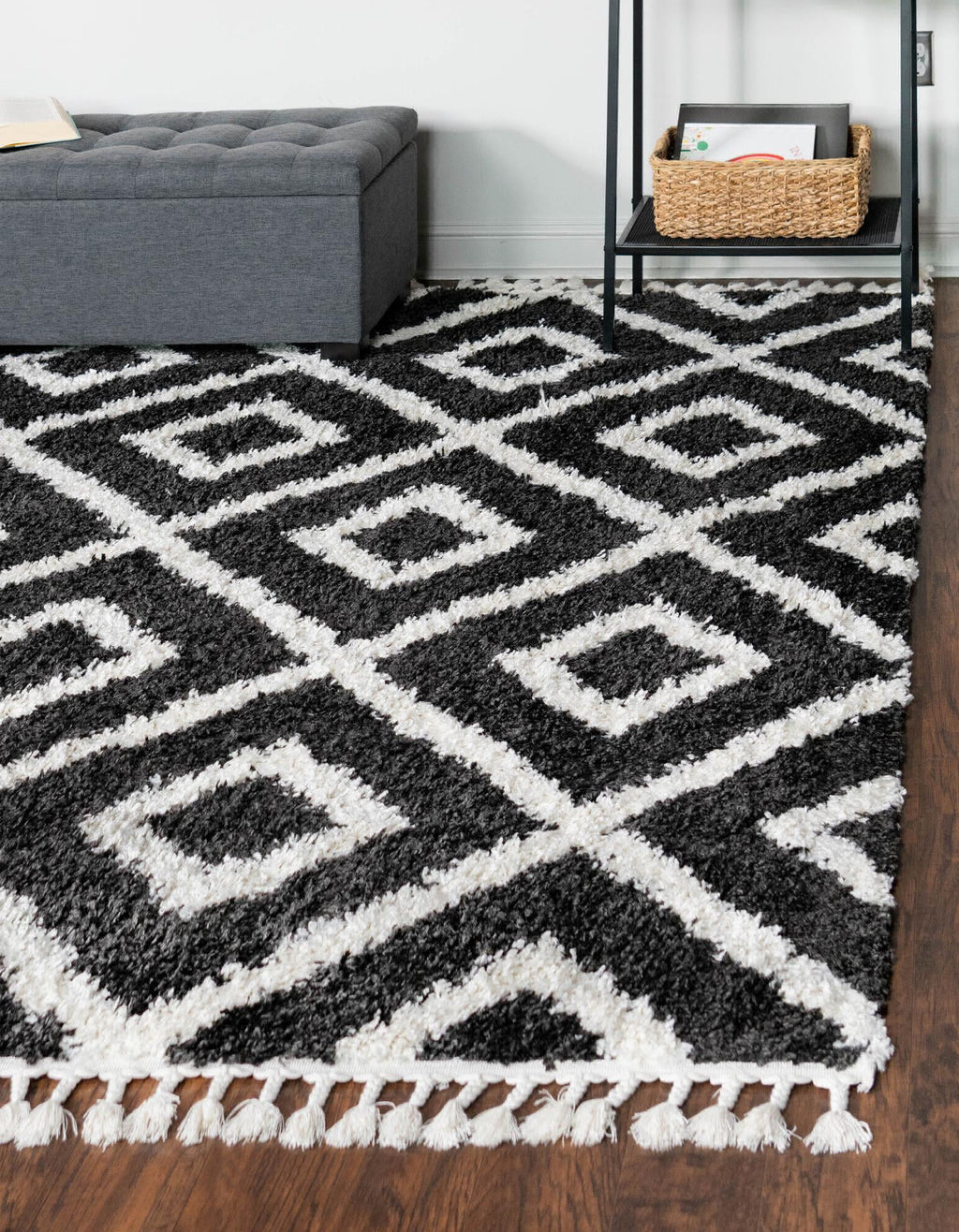 Unique Loom Hygge Shag T-HYGE2 Black and White Area Rug – Incredible ...