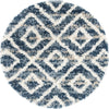 Unique Loom Hygge Shag T-HYGE2 Blue Area Rug Round Top-down Image
