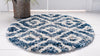 Unique Loom Hygge Shag T-HYGE2 Blue Area Rug Round Lifestyle Image