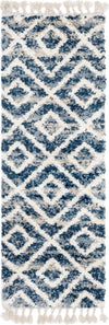 Unique Loom Hygge Shag T-HYGE2 Blue Area Rug Runner Top-down Image