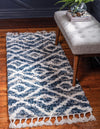 Unique Loom Hygge Shag T-HYGE2 Blue Area Rug Runner Lifestyle Image