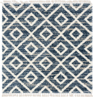 Unique Loom Hygge Shag T-HYGE2 Blue Area Rug Square Top-down Image